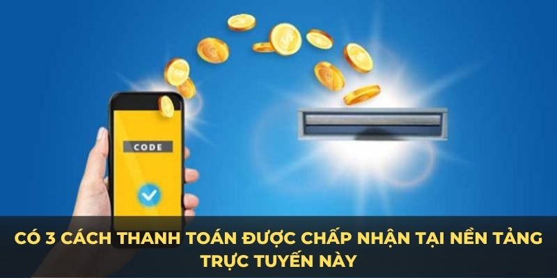 Có 3 cách thanh toán được chấp nhận tại nền tảng trực tuyến này